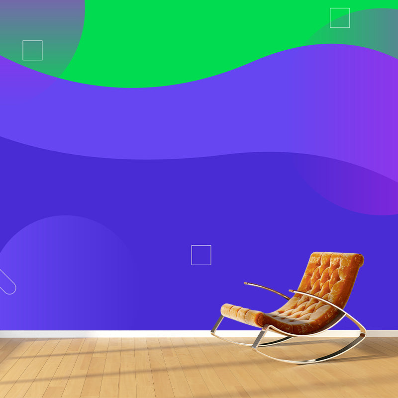 Moisture Resistant Geometry Wall Mural Modernism Non-Woven Fabric Wall Decor, Custom Made