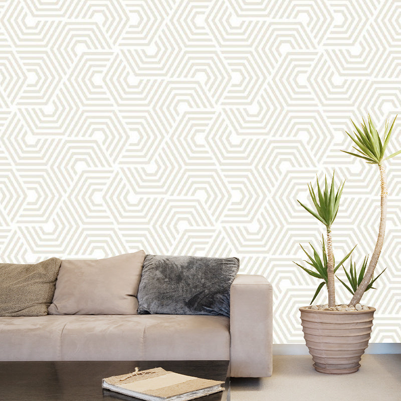 Hexagon Print Wallpaper Murals Simplicity Moisture Resistant Bedroom Wall Covering, Optional Size
