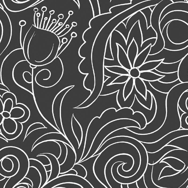 Black and White Minimalist Mural Wallpaper Whole Floral Wall Art for Living Room