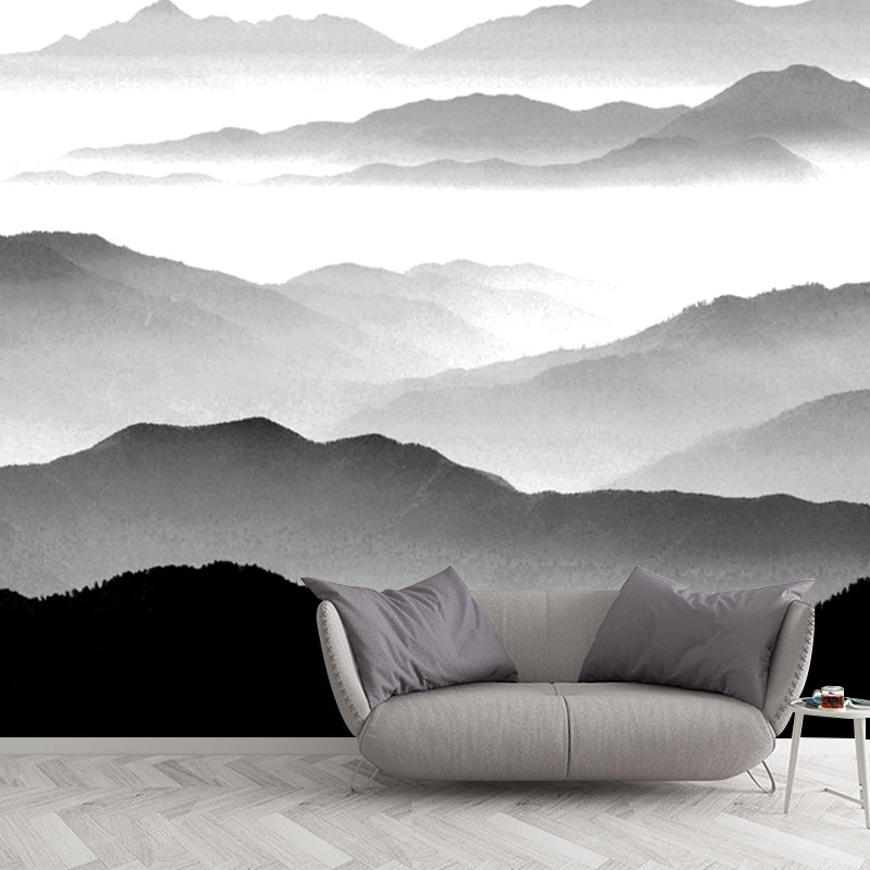 Moisture Resistant Nature Landscape Mural Non-Woven Oriental Wall Decor for House Interior