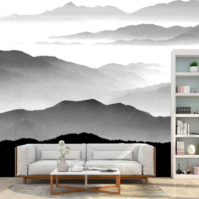 Moisture Resistant Nature Landscape Mural Non-Woven Oriental Wall Decor for House Interior