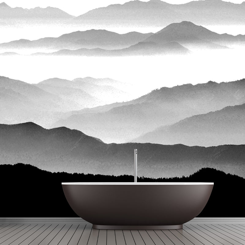 Moisture Resistant Nature Landscape Mural Non-Woven Oriental Wall Decor for House Interior