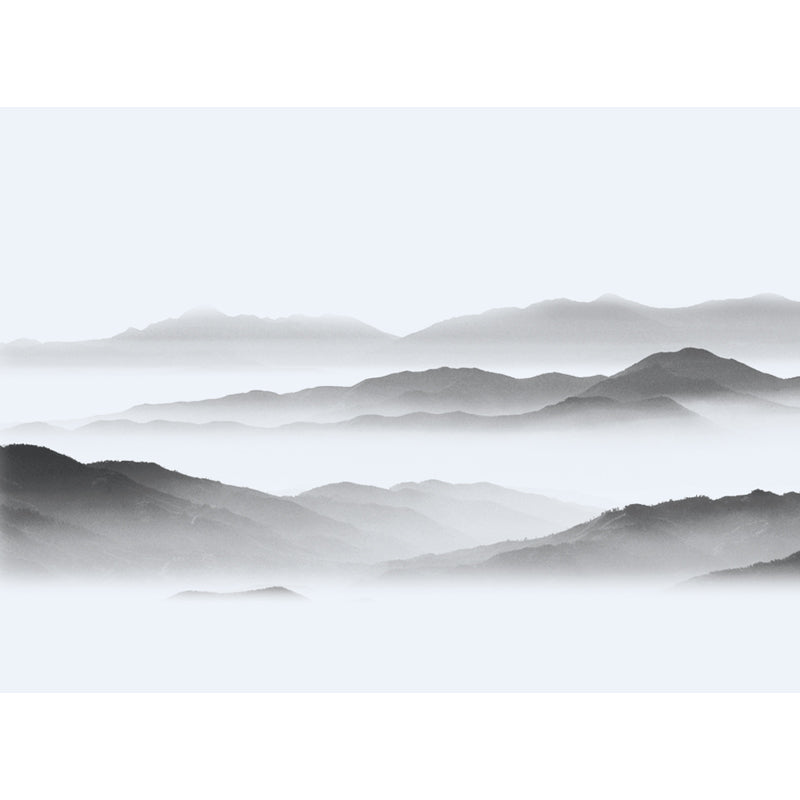 Foggy Hills Wall Mural Chinese Moistureproof Living Room Wall Covering, Personalise