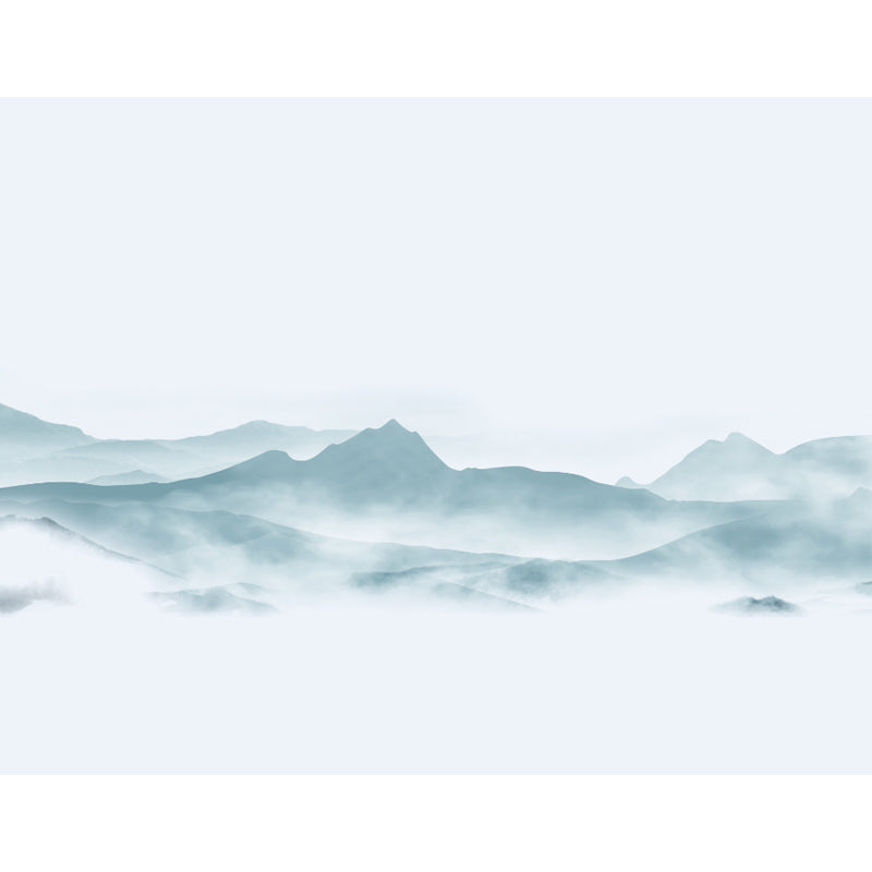 Whole Smoggy Mountain Wall Mural Moisture Resistant Asian Living Room Wall Covering