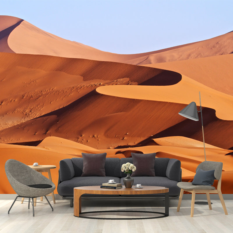 Tropical African Desert Wallpaper Mural Yellow Midday Scenery Wall Covering for Home