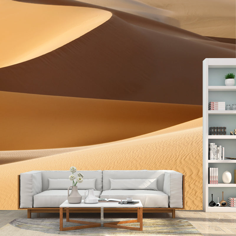 Sand Dunes Scenery Mural Wallpaper Contemporary Waterproof Living Room Wall Covering, Custom Made