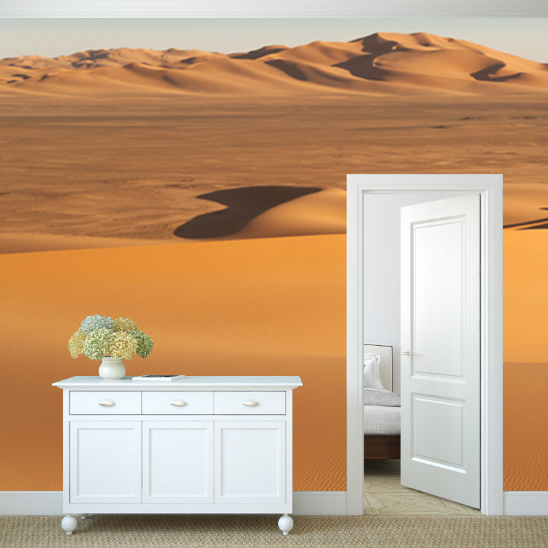 Desert Dunes View Mural Decal Yellow Modern Style Wall Art for Living Room, Size Optional