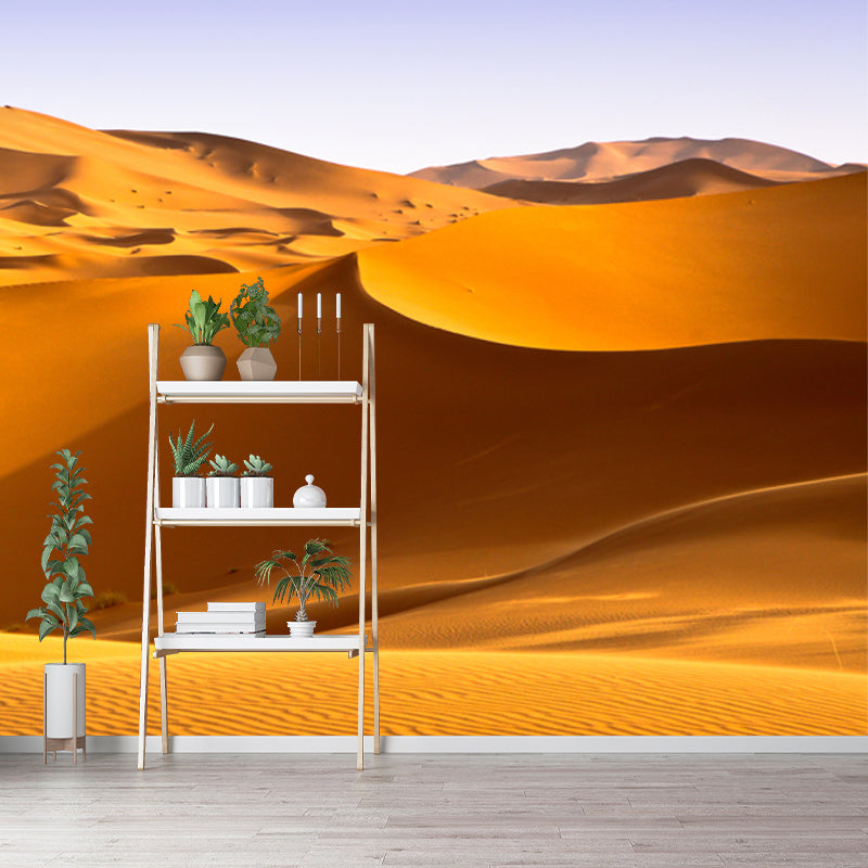 Yellow Sundown Sand Dune Mural Wallpaper Stain-Resistant Modernism Sitting Room Wall Decor