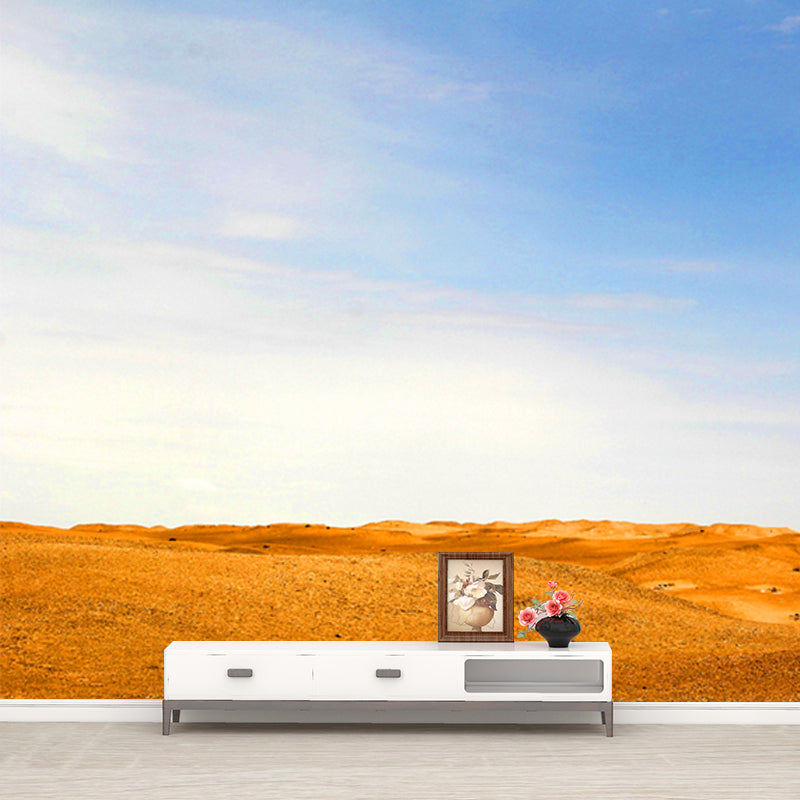 Blue Minimalist Wall Mural Decal Large Desert and Sky Scenery Wall Art for Living Room