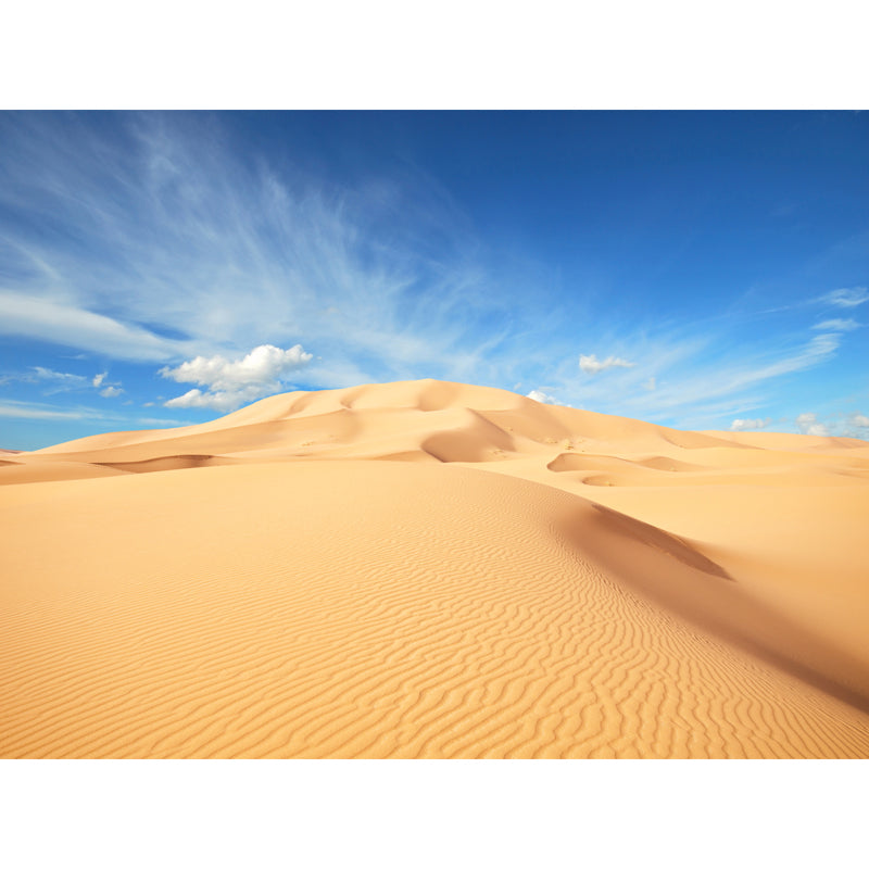 Full-Size Sand Mountain Mural Modern Stunning Cloud Wall Decor in Yellow and Blue