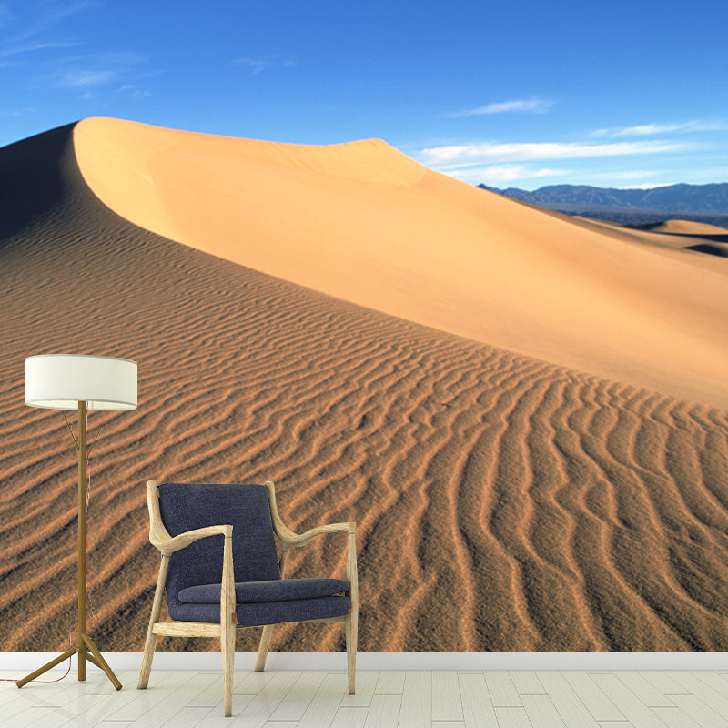 Modern Desert Wall Mural Decal Yellow Split View of the Dune Wall Covering for Accent Wall