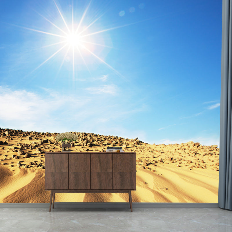 Non-Woven Waterproof Mural Modern Desert with Noon Sunlight View Wall Decor for Dining Room
