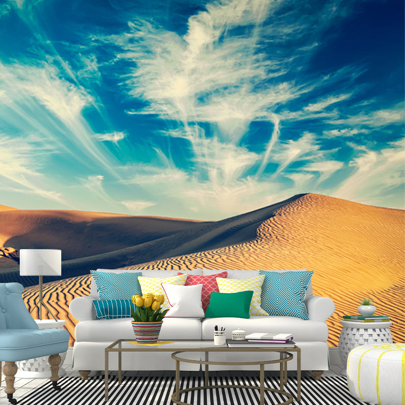 Yellow Contemporary Mural Full-Size View of Desert and Sky Wall Decor for Bedroom