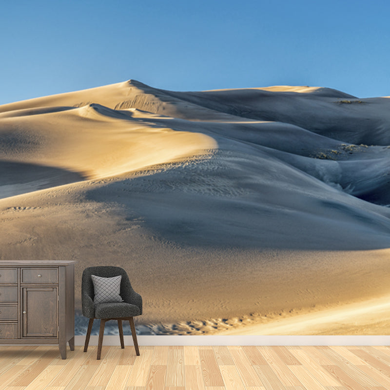 Curvaceous Sand Dune Wallpaper Mural Living Room Desert Scenery Wall Covering, Custom Made