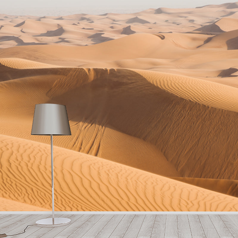 Stain-Proof Dune Sea Mural Wallpaper Customized Modernist Wall Decor for Sitting Room