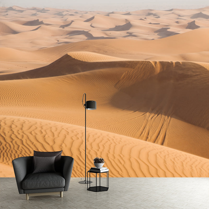 Stain-Proof Dune Sea Mural Wallpaper Customized Modernist Wall Decor for Sitting Room