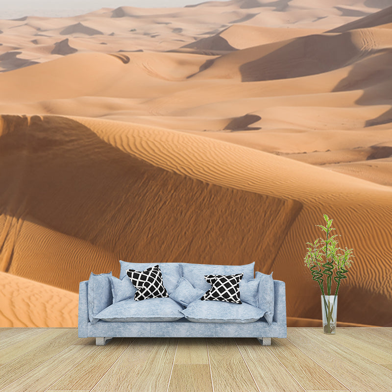 Stain-Proof Dune Sea Mural Wallpaper Customized Modernist Wall Decor for Sitting Room