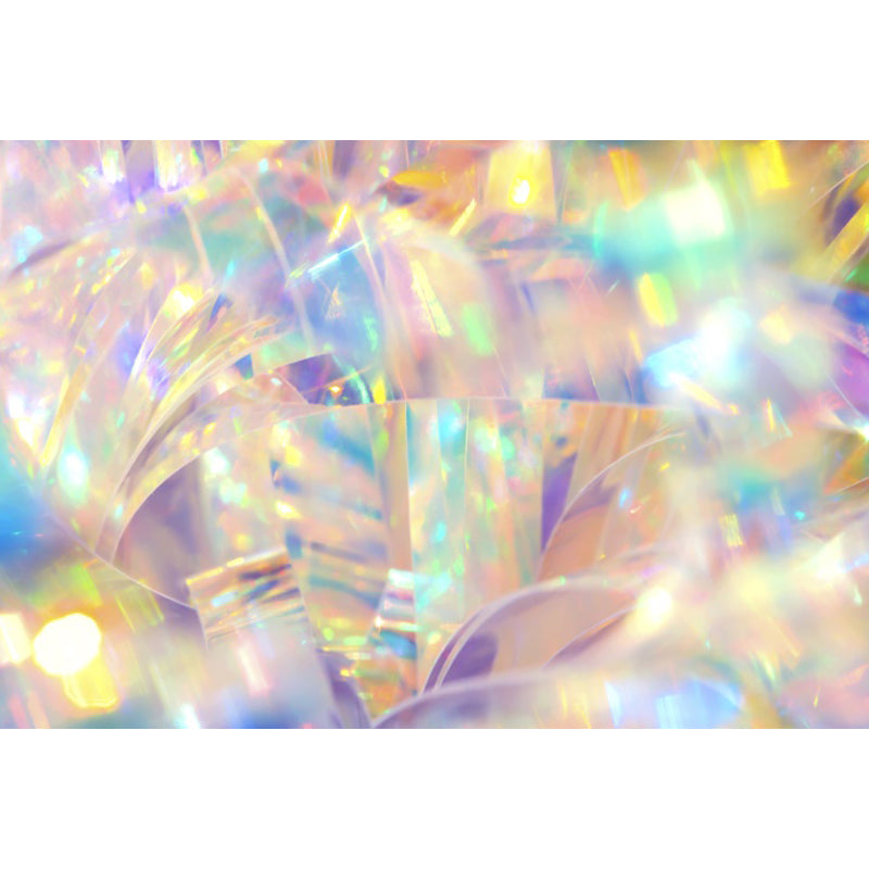 Bright Holographic Pattern Mural Decal for Living Room, Yellow, Custom Size Available