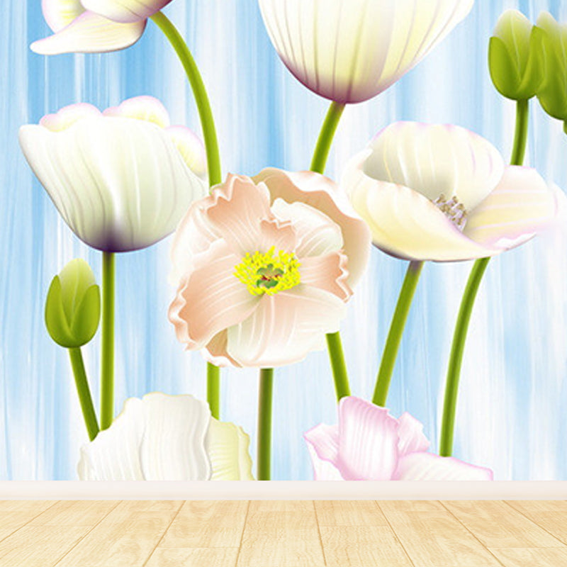 Various Floral Printed Mural Wallpaper Contemporary Non-Woven Fabric Wall Covering