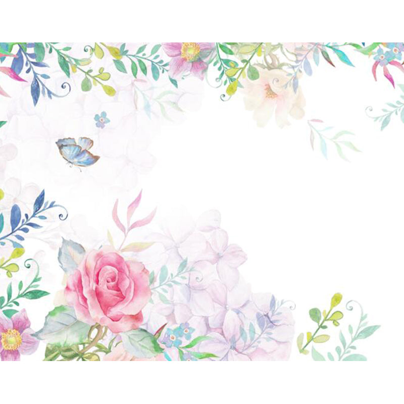 Flower Pattern Wall Mural Modern Decorative Dining Room Wall Covering, Custom Printed