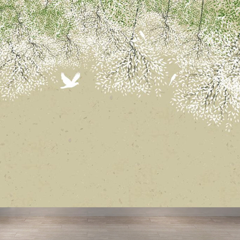 Botanical Mural Wallpaper Pastel Color Contemporary Wall Covering for Living Room