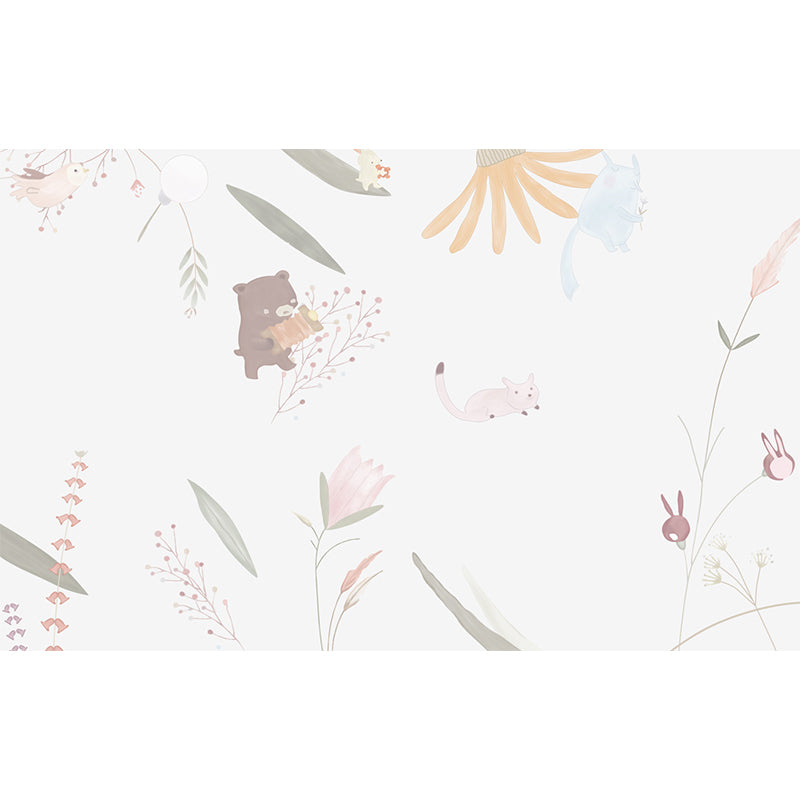 Non-Woven Decorative Mural Children's Art Cartoon Animals Wall Decor, Custom Printed