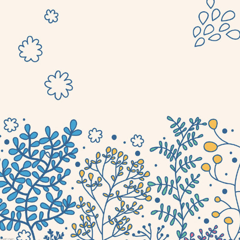 Contemporary Flower Print Mural Pastel Color Florentine Wall Art, Made to Measure