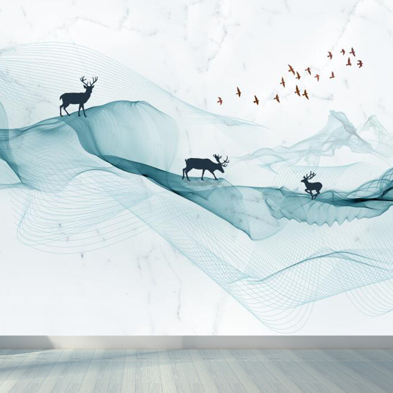 Stain Resistant Abstract Pattern Mural Non-Woven Modern Wall Decor for Girls Room