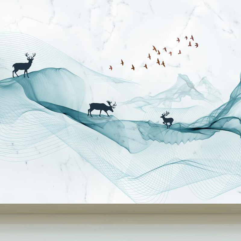 Stain Resistant Abstract Pattern Mural Non-Woven Modern Wall Decor for Girls Room