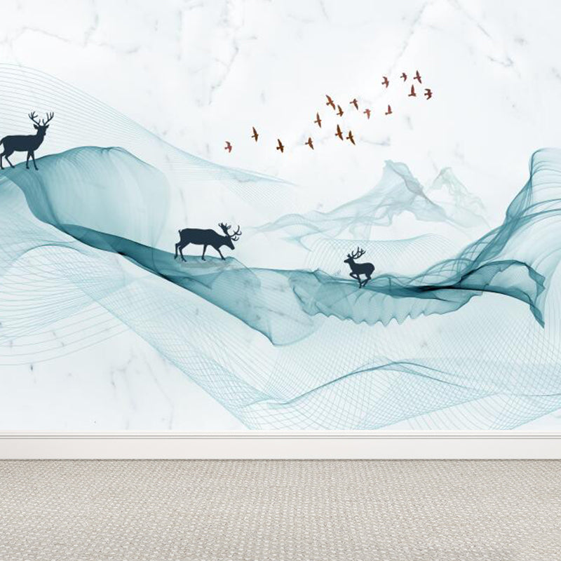 Stain Resistant Abstract Pattern Mural Non-Woven Modern Wall Decor for Girls Room