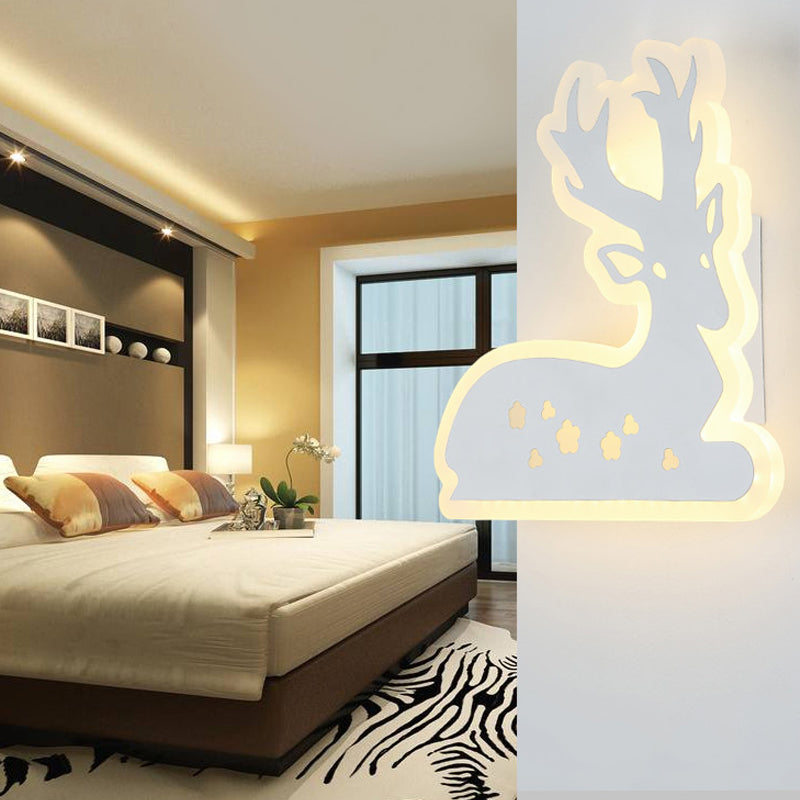 Corridor Trap Sika Deer Wandlicht Acryl Dier Witte afwerking SCONCE LICHT