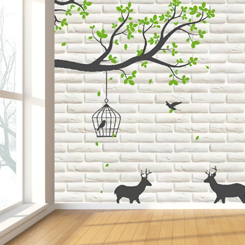 Non-Woven Decorative Wall Mural Modern Cartoon Animals Wall Covering for Living Room