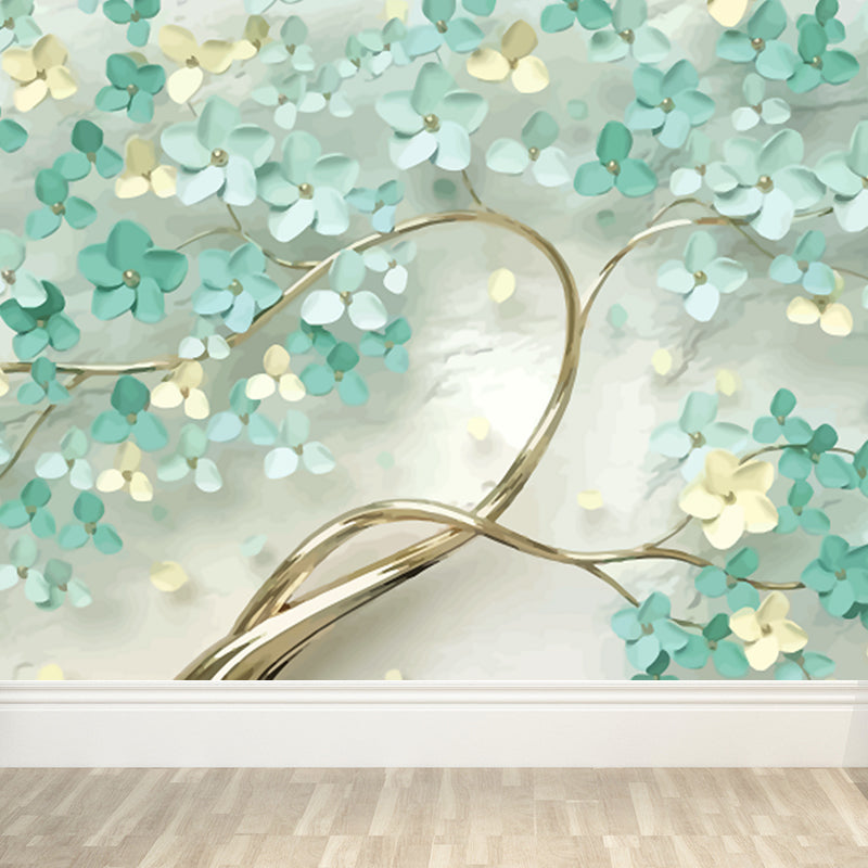 Soft Color Blossom Mural Wallpaper Flower Modern Washable Wall Covering for Kitchen