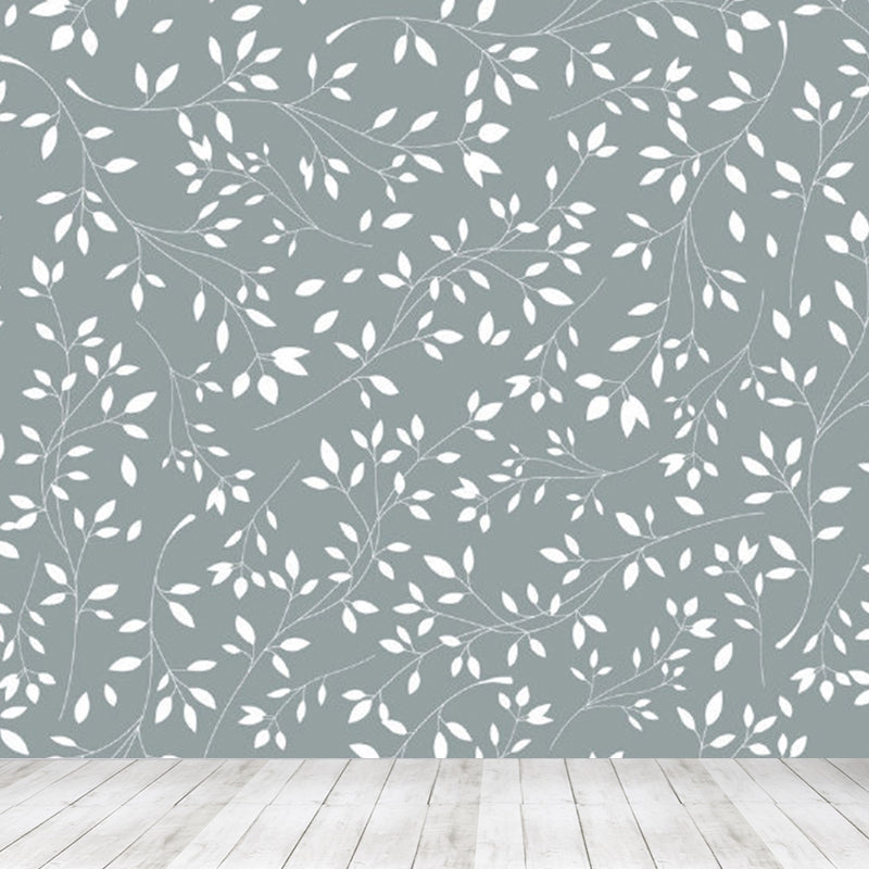 Pastel Color Flower Print Mural Wallpaper Moisture-Proof Wall Art for Dining Room