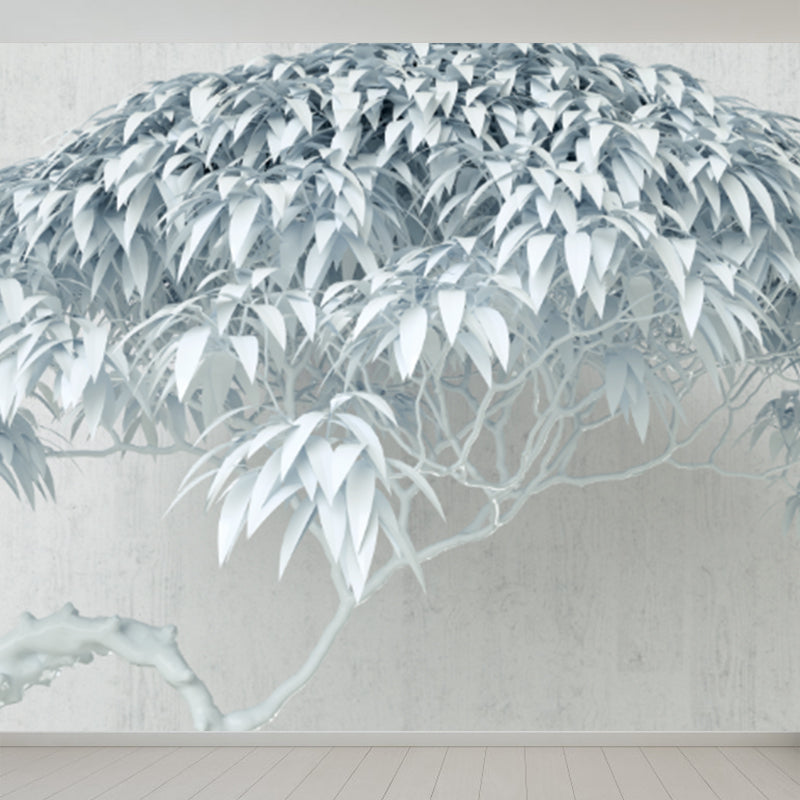 Illustration Style Botanical Wall Mural Giant Wall Covering for Dining Room, Custom