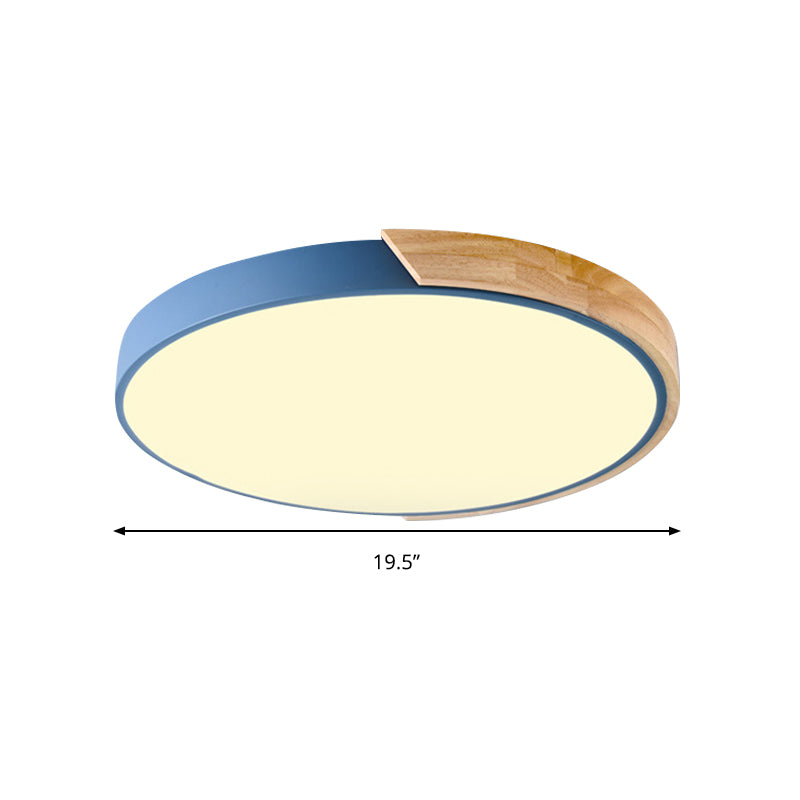 Macaron Loft Circle Plafonnier LED en acrylique pour la maternelle