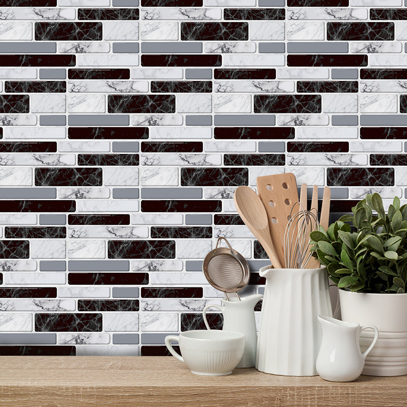 Adhesive Mosaics Tile Brick Wallpapers 8' L x 4" W Contemporary Wall Decor for Home