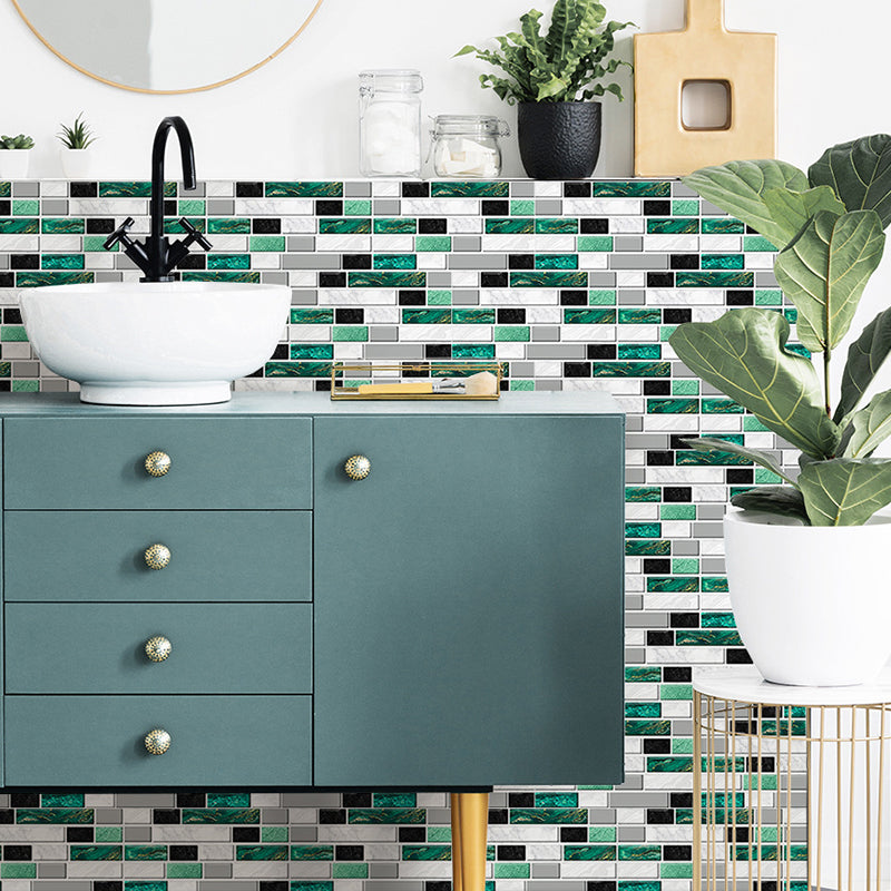 Adhesive Mosaics Tile Brick Wallpapers 8' L x 4" W Contemporary Wall Decor for Home