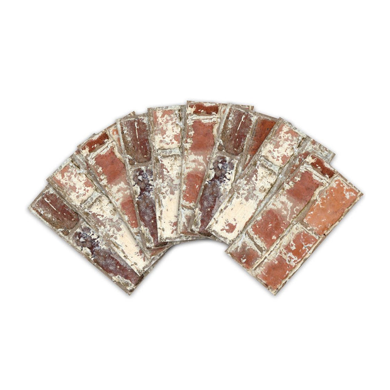 Distressed Red Brown Brick Wallpaper Peel and Paste Cottage Living Room Wall Art
