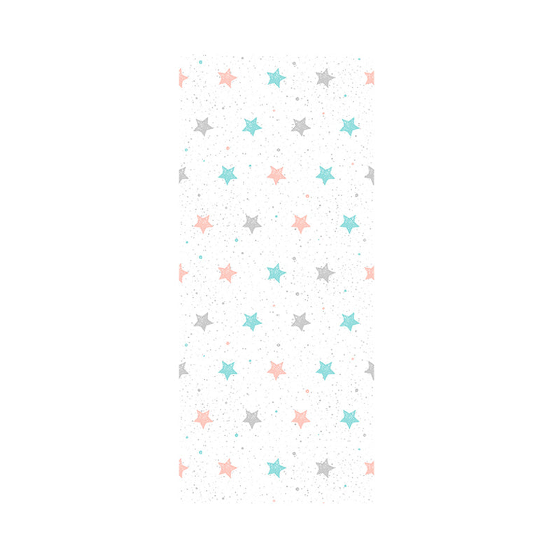 Kids Stars Pattern Wallpaper Panel Set PVC Stick On Blue Wall Art for Childrens Room