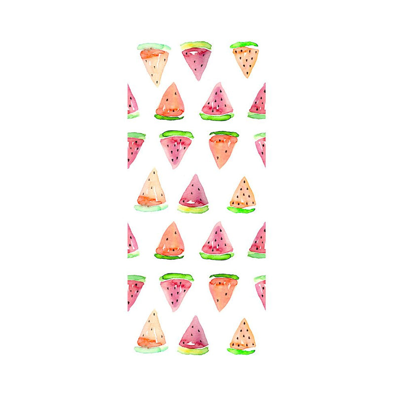 Orange Cartoon Stick Wallpaper Panels 4' x 20.5" Watermelon Slice Wall Covering for Kids Room