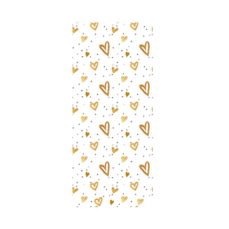 Yellow Heart Shapes Wallpaper Panels Peel and Paste Wall Decor for Childrens Bedroom