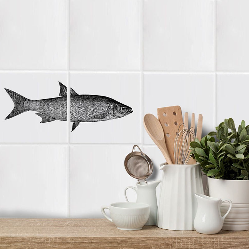 Aquatic Creatures Wallpaper Panels Kids Pick Up Sticks Kitchen Wall Art, 8' x 8"