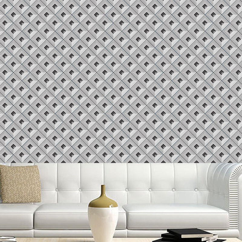 Seamless Pattern Square Wallpaper Panel Grey Modern Style Adhesive Wall Decor for Home