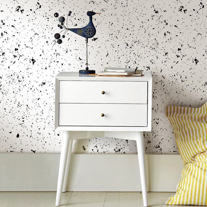 Black-White Spray Paint Wallpaper Panels Peel off Minimalist Living Room Wall Art