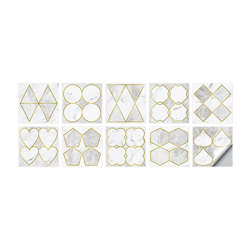 Modernist Geometry Wallpaper Panels for Bathroom 8' L x 8" W Adhesive Wall Covering in Grey