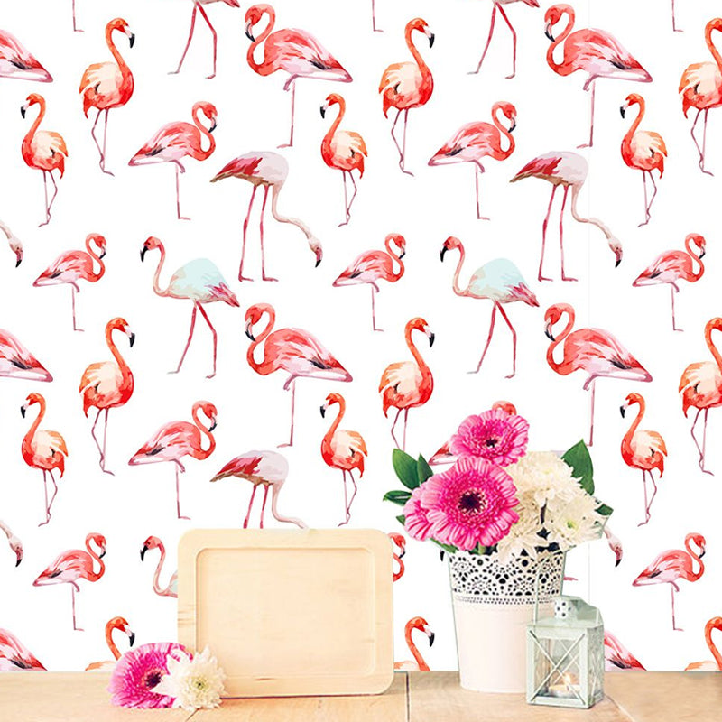 Pick Up Sticks Flamingo Wallpapers Tropical PVC Wall Decor in Pink, 4' L x 20.5" W