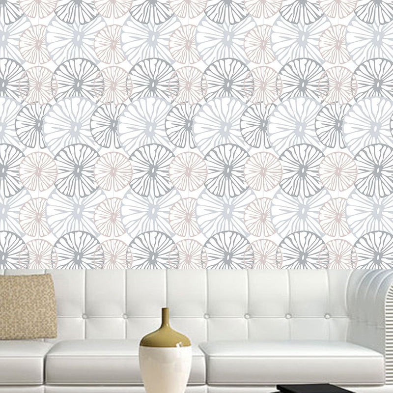 Cottage Lemon Slice Wallpaper Panels Pastel Color Self-Adhesive Wall Art for Sitting Room