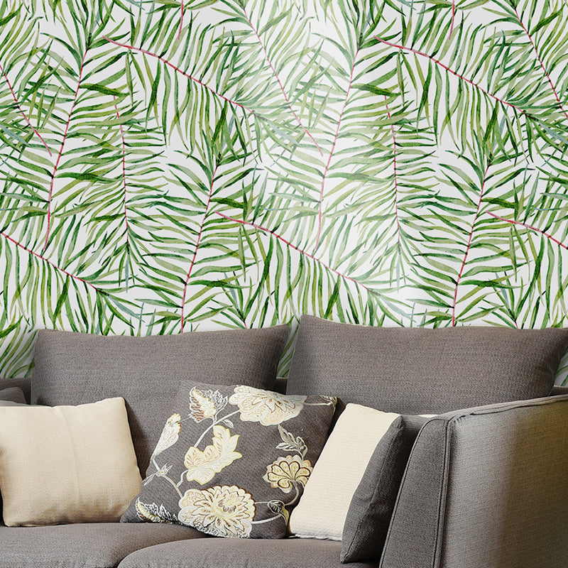 Green Willow Branches Wallpaper Panel Pick Up Sticks Wall Covering for Accent Wall
