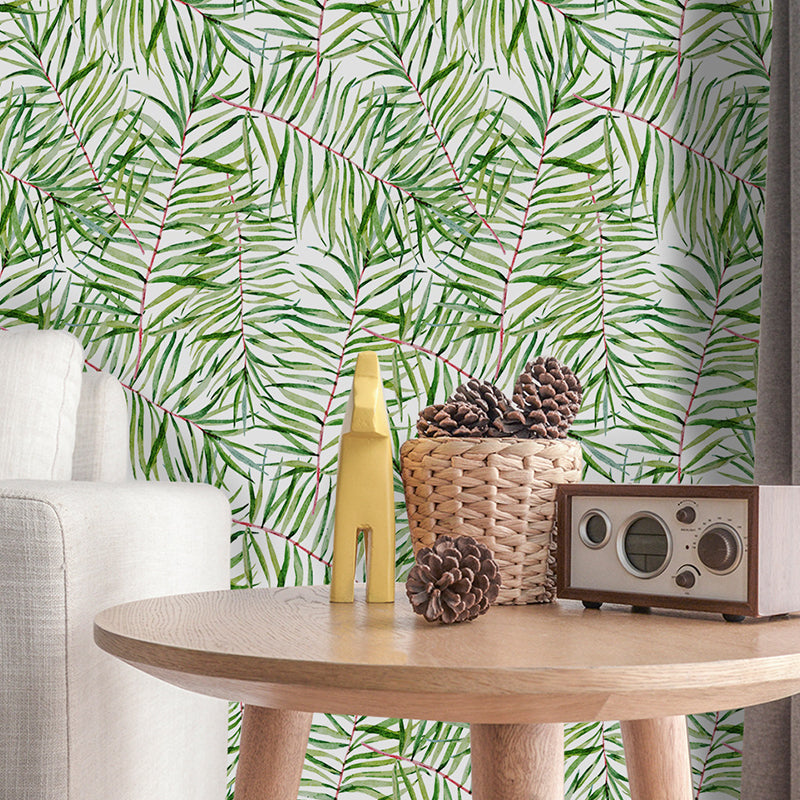 Green Willow Branches Wallpaper Panel Pick Up Sticks Wall Covering for Accent Wall